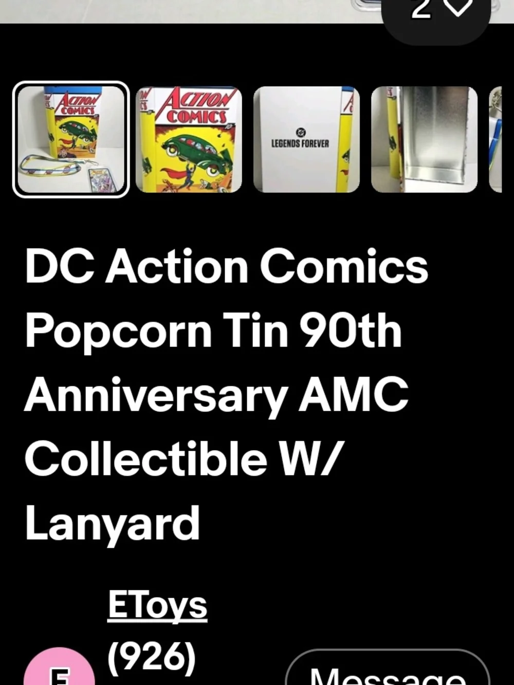 DC 90th Anniversary Tin can & 2 lanyards 🆕✨🍿🍭🎉🎁
